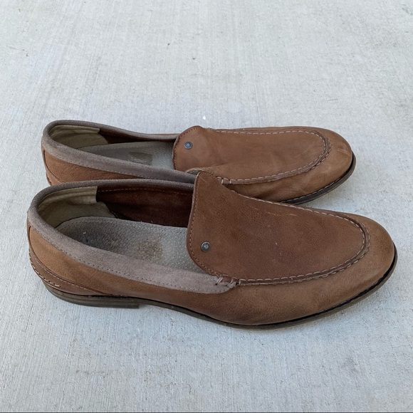 Diesel brown leather loafer shoes men’s size 10.5 - Picture 2 of 7